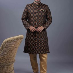 Ethzy Self Design Sherwani-0