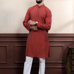 Men Pure Cotton Kurta Pyjama Set-image-56