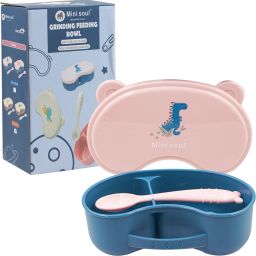 BPA Free Grinding and Feeding Infant Container, Baby Bowl with Spoon and Handle - Plastic-image-62