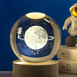 3D Crystal Ball Lamp | Night Light with Wooden Base | Starry Walk Style Table Lamp-18