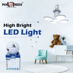 Daily Needs Shop Foldable Led Blade Fan 30W Flower Shape Light, Adjustable Angle Ceiling Lamp image 2