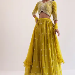 Embroidered Semi Stitched Lehenga Choli-image-13