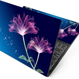 Anweshas Premium Vinyl HD Printed Easy to Install Full Panel Laptop Skin/Sticker/Decal for all Size Laptops upto 15.6 inch No Residue, Bubble Free - Pink Blue Neon Floral Self Adhesive Vinyl Laptop Decal 15.6-image-75