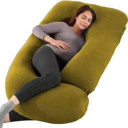 "Enjoy full-body comfort and support for a more peaceful pregnancy journey." Microfibre Solid Pregnancy Pillow Pack of 1-image-34