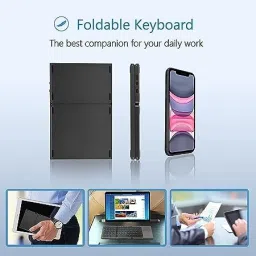 VOOCME Foldable Bluetooth Keyboard, Wireless Bluetooth Keyboard with Touchpad, Compatible with iOS, Windows, Android Smartphones, Tablets, Laptops and etc. Laptop Accessory image 4
