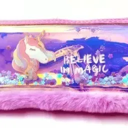 UNICORN Water Glitter Unicorn Art Artificial Leather Pencil Box-image-58