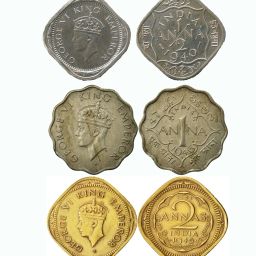 GEORGE 6 - 1 ANNA - 1/2 ANNA - 2 ANNA - RARE COINS - BRITISH INDIA COIN Ancient Coin Collection-16