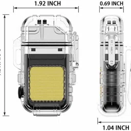 spikarust USB Rechargeable 2in1 Dual Arc Cigarette Lighter with Torch Pocket Lighter USB Rechargeable 2in1 Dual Arc Windproof Flameless Cigarette Lighter with Torch Pocket Lighter image 2