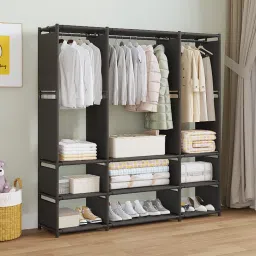 Portable Open Wardrobe PP Collapsible Wardrobe-18