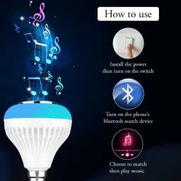 WunderVoX Smart Speaker LED Music Light Bulb Lamp with Remote Control -V4 Smart Bulb image 5