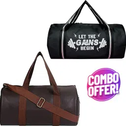 15 L Gym Duffel Bag - Combo Gym Bag 2 Set Super Lightweight Duffle/Shoulder/Gym Bag for Men & Women - Brown-image-80