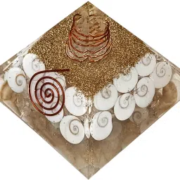 satyam Gomti Orgone Pyramid Crystal for attracting Wealth Decorative Showpiece - 7 cm image 2