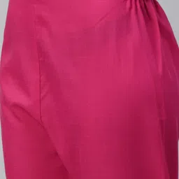 SheWill Women Pink Ethnic Motifs Yoke Design Mirror Work Kurta with Trousers & With Dupatta image 3