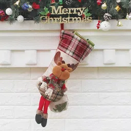Little Surprise Box LLP Red Printed Christmas  Stocking With Hanging Loop-image-5