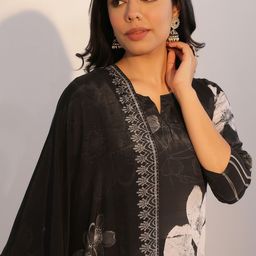 Libas Floral Printed Straight Kurta with Trousers & Dupatta-picture-13