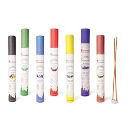 GaneshaSpeaks 7-Pcs White & Yellow Wooden Incense Sticks With Stand-37