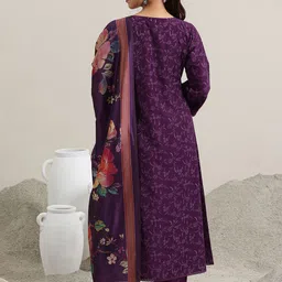 Libas Floral Printed A Line Kurta with Trousers & Dupatta image 5