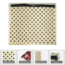 Kuber Industries Cream & Black 24 Pieces Dot Printed Cloth Organisers image 4