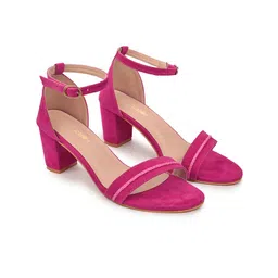 Action Ankle Looped Suede Block Heels image 2