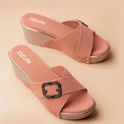 Ozuri Open Toe Mesh Wedge Heels-26
