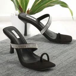 ELLE Embellished One Toe Slim Heels-34