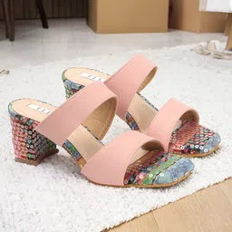 ELLE Embellished Block Heels Sandals-31