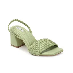 ELLE Square Toe Block Heels With Backstrap image 2