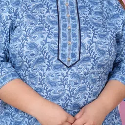 Swasti Plus Size Paisley Printed Regular Pure Cotton Kurta with Palazzos & With Dupatta image 2