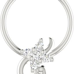 avsar Jui 18kt Diamond White Gold Nose Wire-image-39