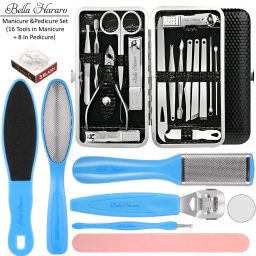 Professional 16 in 1 Manicure with Case and 8 in 1 Pedicure Tools; Complete Set-image-33