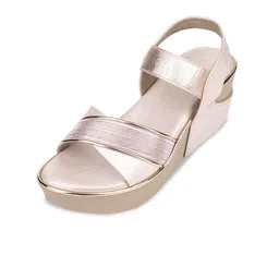 Ozuri Textured Open Toe Backstrap Wedge Heels image 4