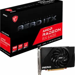 MSI RX 6400 AERO ITX 4G GDDR6 4 GB AMD Radeon Chipset 64 bit 2321 MHz Graphics Card image 2