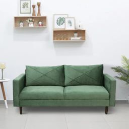 casacraft from pepperfry Bonito Velvet 3 Seater Sofa In Green Colour-picture-33