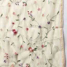 KALINI Ethnic Motifs Embroidered Regular Thread Work Kurta with Trousers & With Dupatta image 4