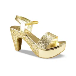 Action Embellished Open Toe Synthetic Platform Heels image 2