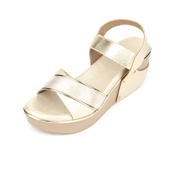 Ozuri Textured Open Toe Backstrap Wedge Heels image 4