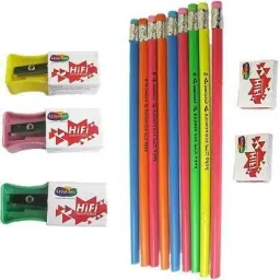 creations YoYo Kool Triangular Shape Eco Friendly Pencils ( Pack of 100 Pencils jar + 5 Sharpener Pencil image 3