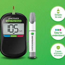 glomoov | OneTouch Select Plus Simple with 10+50 Strips Glucometer image 4