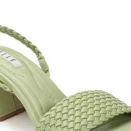 ELLE Square Toe Block Heels With Backstrap image 5