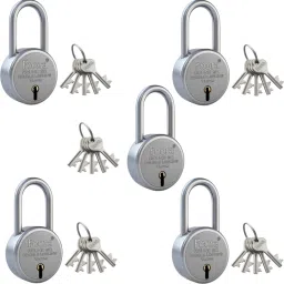 Round 50 LS Lock with 5 Keys | Long Shackle Padlock (Pack Of 5) Padlock-picture-2