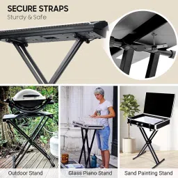intern Adjustable Keyboard Stand Double Braced X Style Piano Stand with Locking Straps Double Braced Keyboard Stand image 5