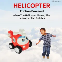 asian Helicopter- Unbreakable Friction Powered Push and Go Toy for Kids image 2