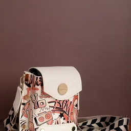 HAUTE SAUCE by  Campus Sutra Graphic Printed Structured Sling Bag image 1