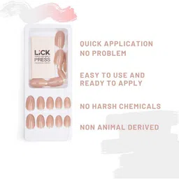LICK 12 Pcs Oval Artificial Reusable Press On Nail Extension with Application Kit-Nude image 4