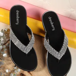 DressBerry Embellished PU Wedge Sandals with Bows-46