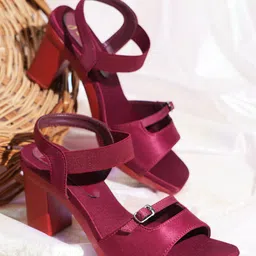 JM Looks Printed Block Sandals with Bows-16