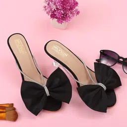 Maysun Embellished Bows Detail Open Toe Slim Heels-17