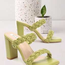 ELLE Braided Double Strap Block Heels-57