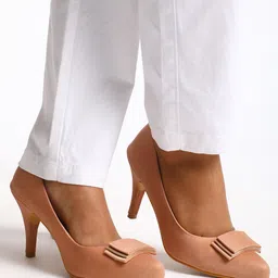 Marc Loire Pointed Toe Bows Detail Slim Heeled Pumps-17