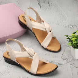 Denill Twisted Strap Open Toe Flats-45